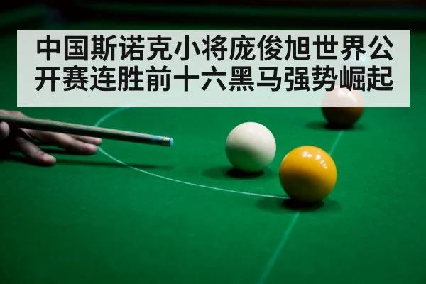 中国斯诺克小将庞俊旭世界公开赛连胜前十六黑马强势崛起